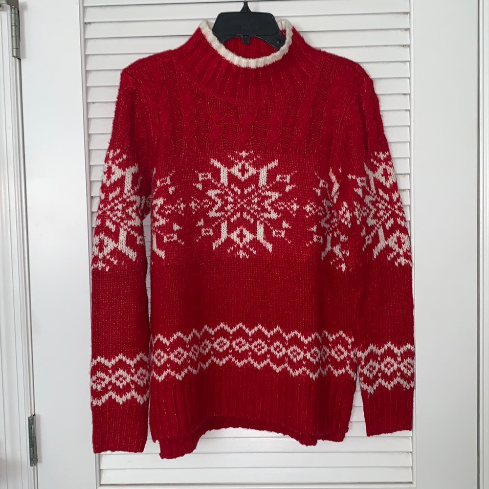 Talbot red and white sweater size XS